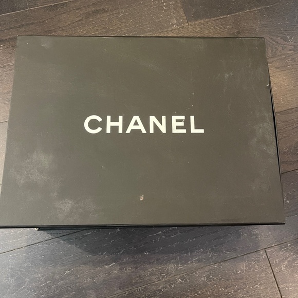 Chanel black white empty bag box decoration storage w/tissue rare size - Picture 1 of 14